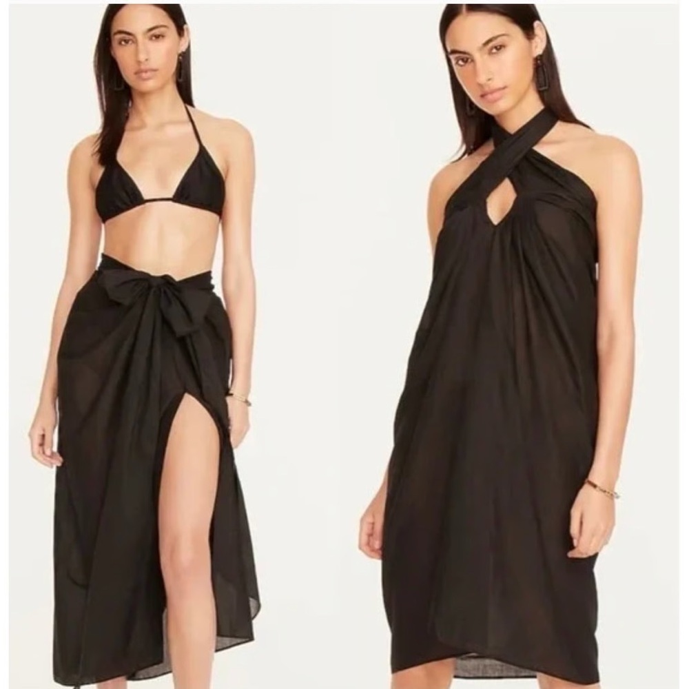 New JCREW Sz SM Women's black Convertible beach sarong